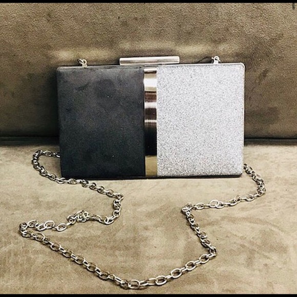 SR Gray/Silver Metallic Box Clutch,NWT - Picture 2 of 5